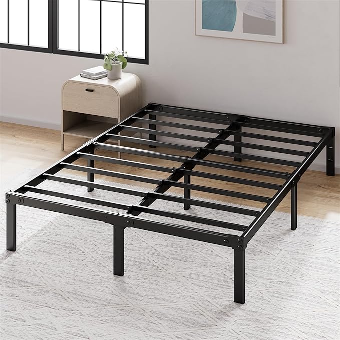 ZINUS Yelena 14 Inch King Metal Platform Bed Frame, Steel Slat Support, No Box Spring Needed, Eco Friendly WonderBox(TM) Packaging, Easy Assembly, Black