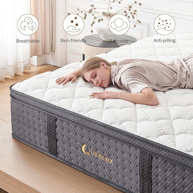 Full Mattress,12 Inch Full Size Hybrid Mattresses in a Box, Memory Foam and Independent Pocket Springs for Pressure Relief, CertiPUR-US Certified, Medium Firm