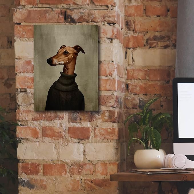 Epic Graffiti 'Green Sweater Dog' by Svetlana Aleynikova Canvas Wall Art, 12" x 16"