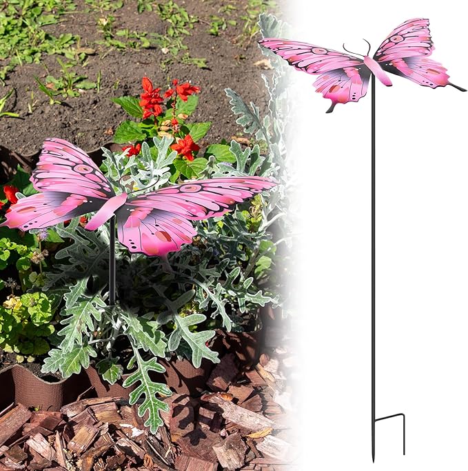 Reallnaive Small Metal Plant Umbrella for Outdoor Bee Garden Decor Umbrella Plants Shade Cover Sunshade Disk Outdoor for Potted Live Decor