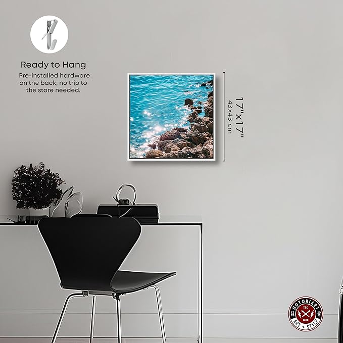 Italian Summer Landscape Photography Canvas Wall Art by Notoriart, White Floater Frame, 16"x16"