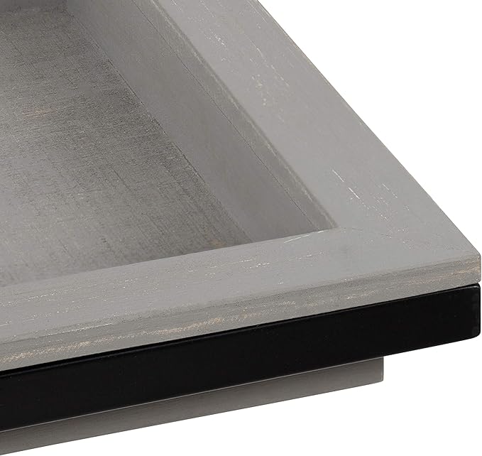 Kate and Laurel Lockridge Modern Farmhouse Side C-Table, 18.5" x 12" x 26.75", Rustic Gray and Black