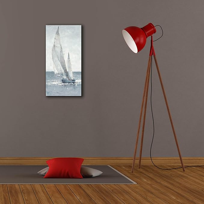 Epic Graffiti "Grey Seas I by Ethan Harper, Canvas Wall Art, 12"x24"