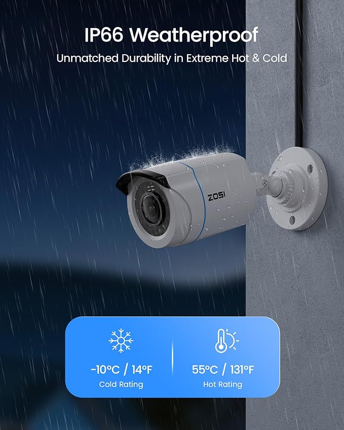 ZOSI 1080P HD Home Surveillance Camera System with AI Human Vehicle Detection, 5MP 8 Channel CCTV DVR Recorder (No HDD), 8 x 2.0MP 1920TVL Outdoor/Indoor Surveillance Bullet Cameras, Remote Access