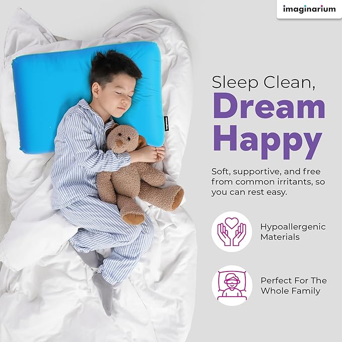 Imaginarium Memory Foam Pillow for Bed - 16" x 24" Standard – Fun Decorative Colorful Pillow for Sleeping - Back, Stomach & Side Sleepers – Includes Cooling Cover (Party Pink)
