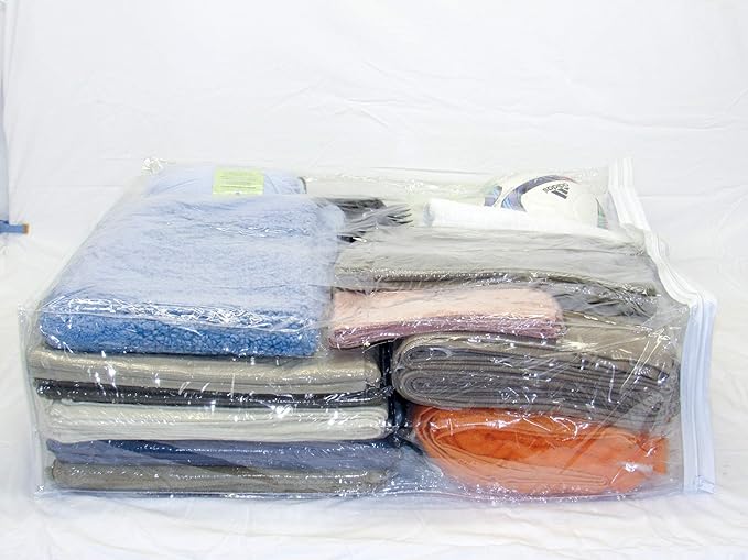 5-Pack Clear Vinyl Zippered Storage Bags 24 x 27 x 7 Inch for Comforters and Bedding Sets