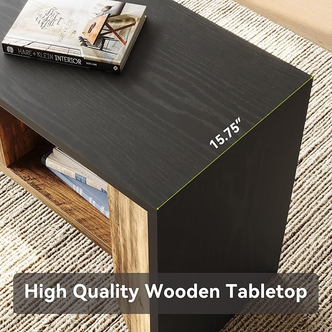 LITTLE TREE TV Stand for Up to 70 Inch TV, 63 Inches Long Entertainment Center for Living Room, Industrial Large Media Television Console Furniture with 3 Storage Cubes, Rustic Brown and Black