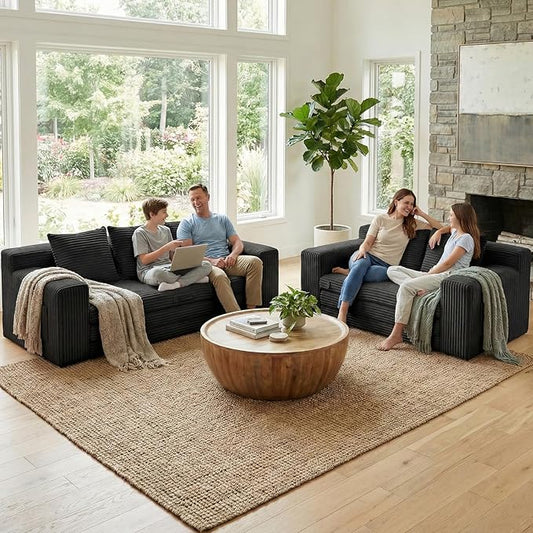 Boneless Couch,Boneless Loveseat Sleeper Sofa Bed – 3-in-1 Convertible Couch Bed with Side Pockets & Handle,Pull Out Corduroy Futon for Small Space,Living Room & Bedroom,2 Pillows Included,No Assembly
