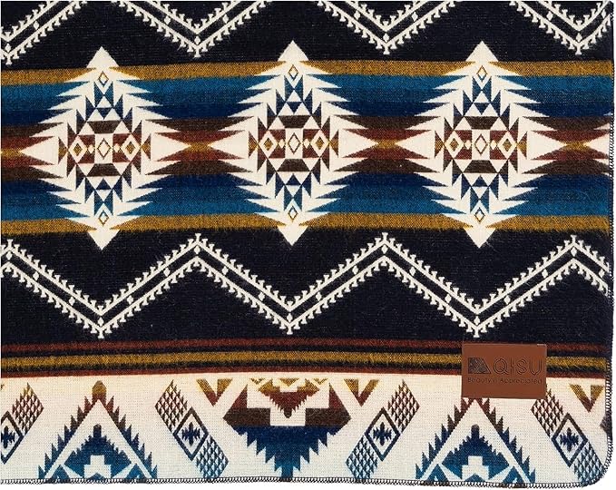 QISU Wool Blanket Throw | Large, Beautiful, Warm, Soft, Handmade in Ecuador by Local Artisans |94″ x 78″| Hypoallergenic, Breathable | Non-Itchy or Scratchy Fabric(Plate-Billed Mountain Toucan)
