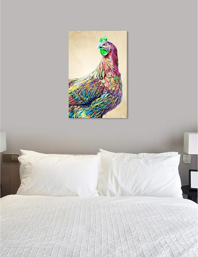 The Oliver Gal Artist Co. Fun Colorful Glam Rooster Canvas Art, 30" x 30"