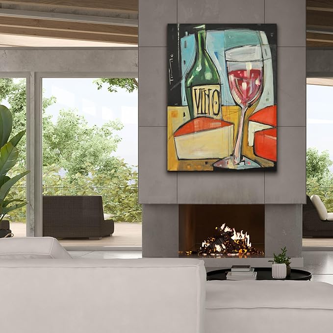 Epic Graffiti 'Red Wine And Cheese' by Tim Nyberg, Canvas Wall Art, 40"x54"