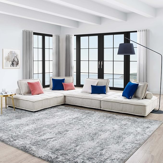 Modway Saunter, 4-Piece Sectional Sofa, Beige