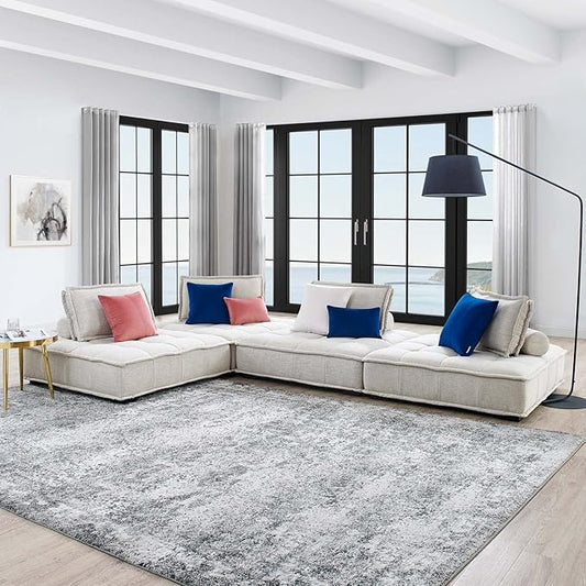 Modway Saunter, 4-Piece Sectional Sofa, Beige