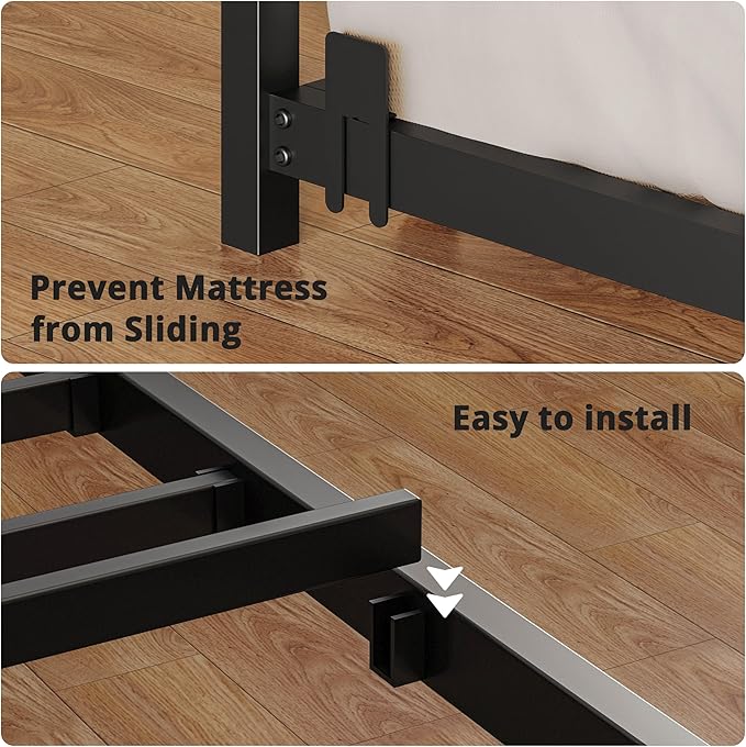 LIKIMIO Daybed with Trundle, Sturdy Metal Full Size Bed Frame with Upholstered Headboard and Charging Station for Living Room, Bedroom and Guest Room, Black