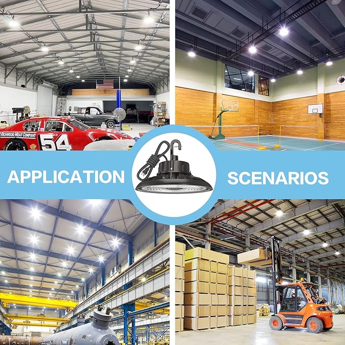 HYPERLITE LED High Bay Shop Lights with Motion Sensor, 250W 35000LM 5000K Daylight 1000W MH/HPS Eqv. 120-277V High Bay LED Lights with Remote Control, IP65 Waterproof for Gym Factory Warehouse