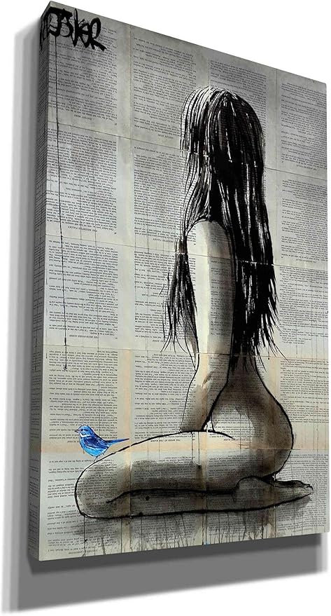 Epic Graffiti 'Bluebird Whisper' by Loui Jover, Canvas Wall Art, 26"x40"