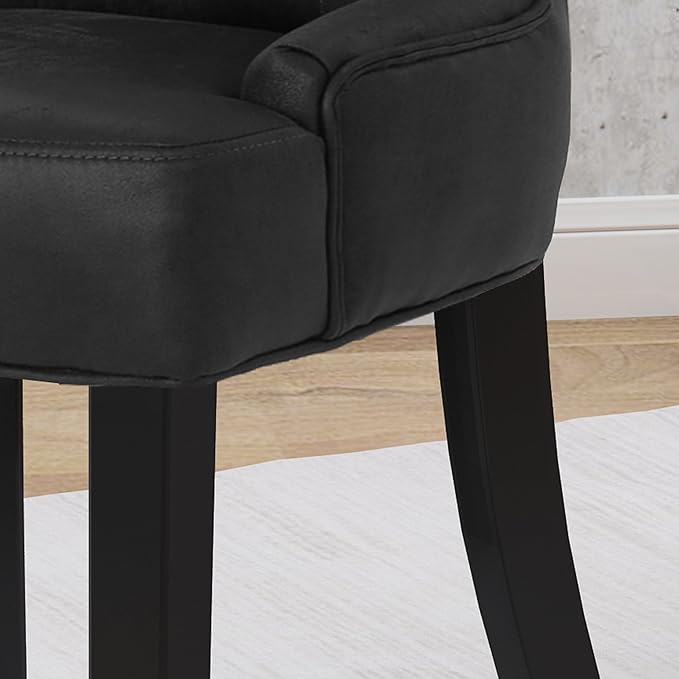 Christopher Knight Home Sarah Traditional Microfiber Dining Chairs (Set of 2), Black