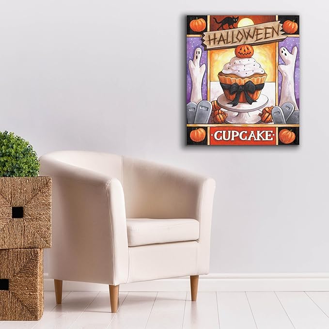 Epic Graffiti 'Halloween Cupcake' by Cathy Horvath-Buchanan Canvas Wall Art, 26" x 30"