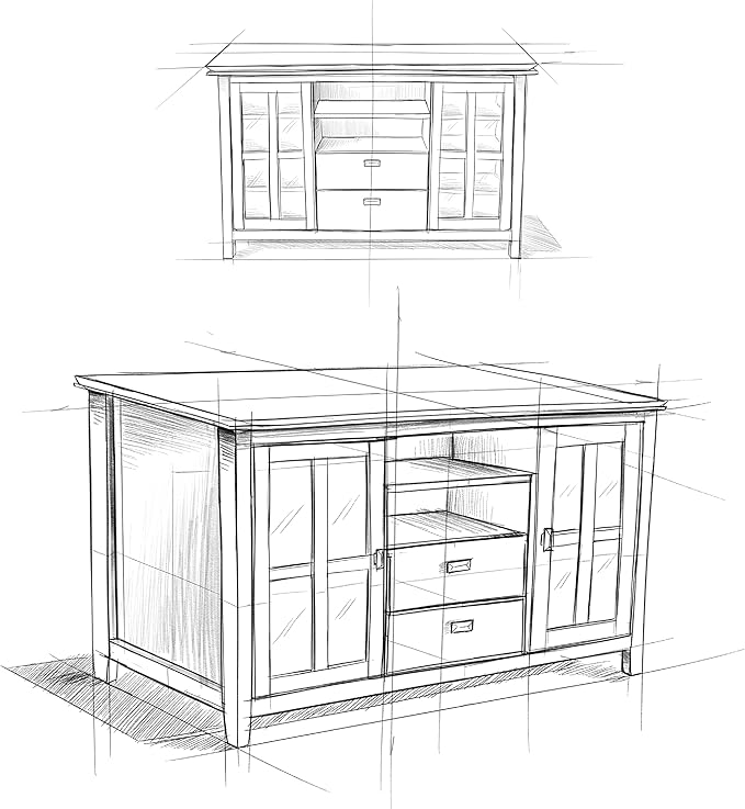 SIMPLIHOME Artisan TV Stand - 53 inch Wide Solid Wood Tall Media Console in Tobacco Brown, Contemporary Entertainment Center for Living Room for TVs up to 60 Inches with Drawers and Cable Management