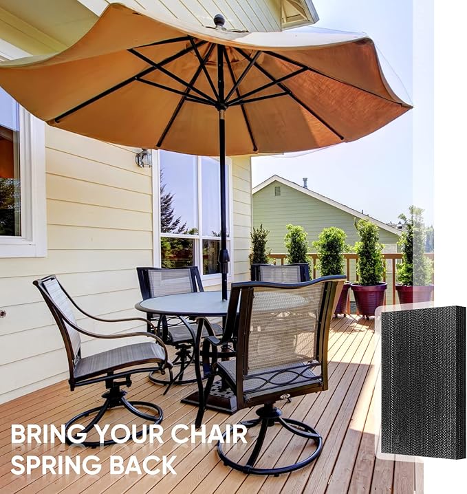 Tondiamo 8 Pcs Black Patio Chair Spring Plates Swivel Rocker Chair Fiberglass Spring Plates Replacement Parts for Universal Outdoor Patio Furniture