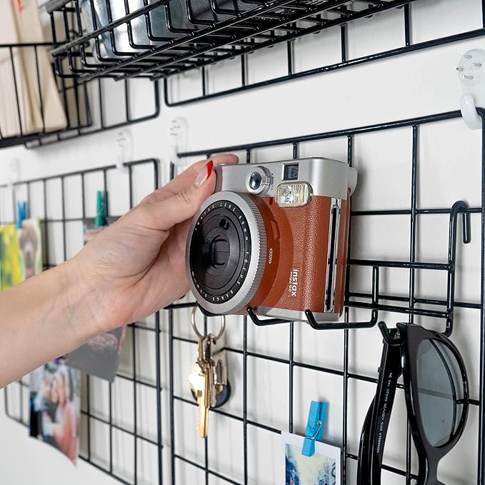 4 Pack Wire Wall Grid Panel With Accessories | Includes Hanging Baskets, Letter Sorter, Shelf & Hook Rack | Grid Wall Panels | Photo Grid | Hanging Home, Office & Kitchen Décor