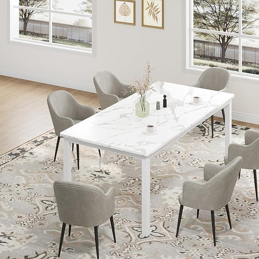 79 Inch Industrial Dining Table for 4-6 Person Rectangle Kitchen Table with Metal Legs,Round Corners, Writing Desk, for Modern Farmhouse, for Kitchen, Dining Room,Quick Assembly, Wood