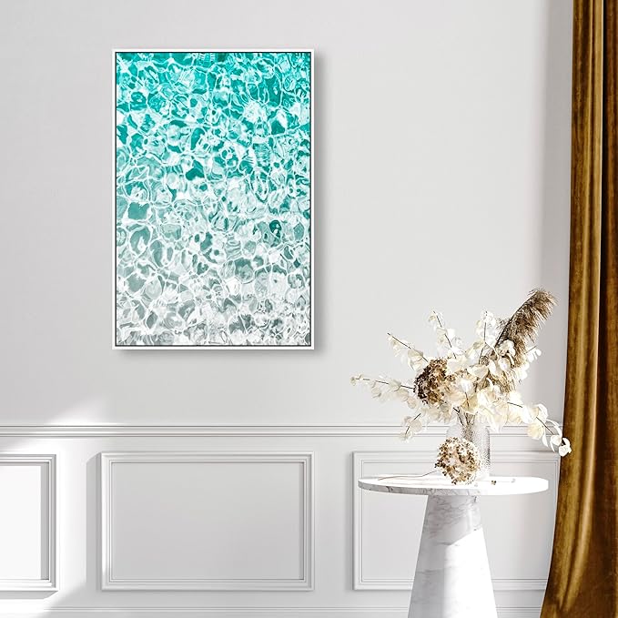 The Oliver Gal Artist Co. Nautical and Coastal Wall Art Framed Canvas Prints 'Clear Aqua Waters' Coastal