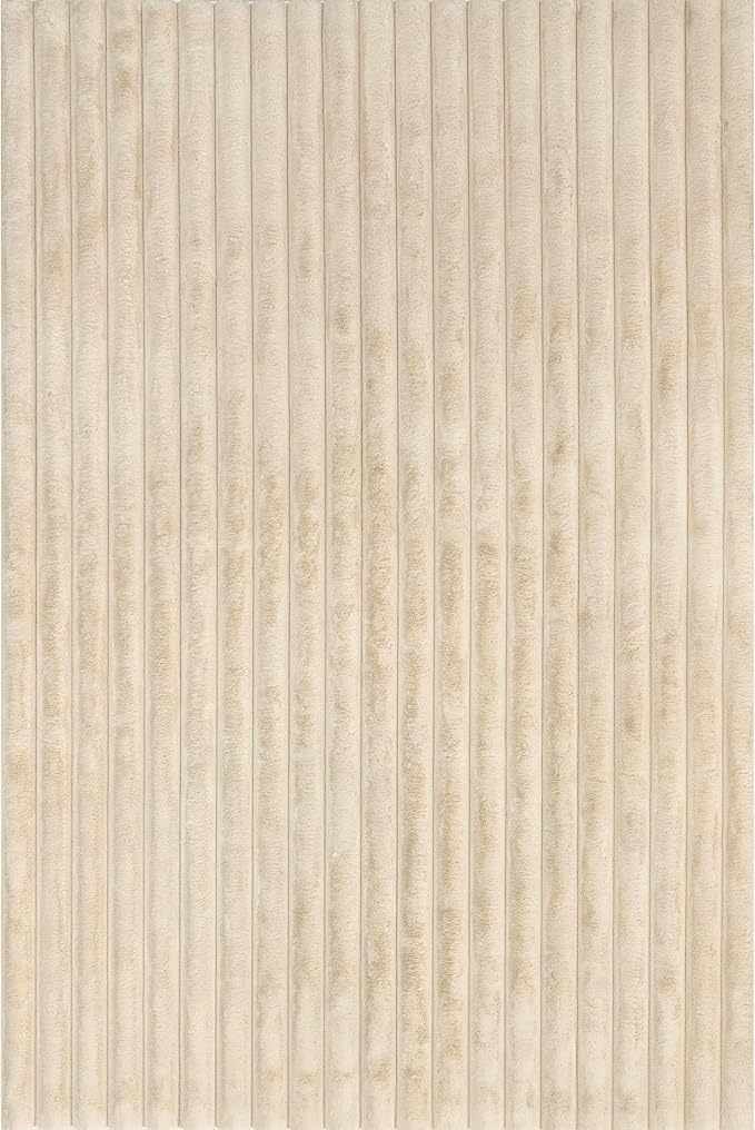 Nuloom SuperiorWash Collection Kai Beige, 3'9" x 6', Fluffy and Cozy, High Traffic, Stain Resistant, Easy Clean, Durable Washable Area Rug for Bedroom, Living Room, Dining, Den, Foyer, Entryway