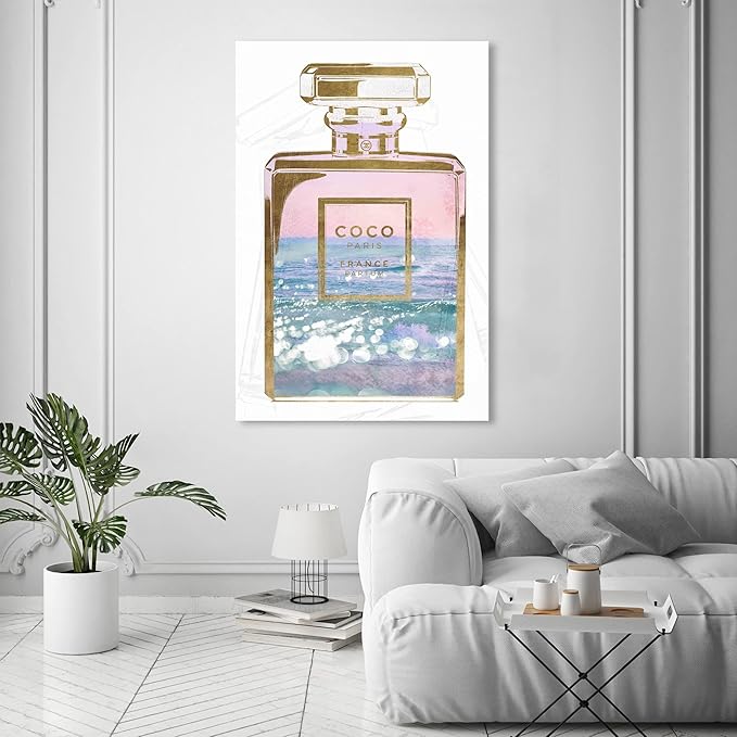 Oliver Gal Fashion and Glam Wall Art Canvas Prints 'Blush Ocean Spray Perfume' Perfumes