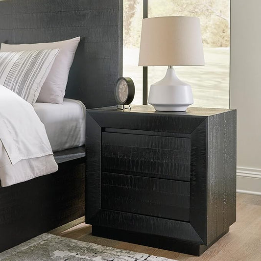 Signature Design by Ashley Londer Casual Nightstand with USB Ports, Black