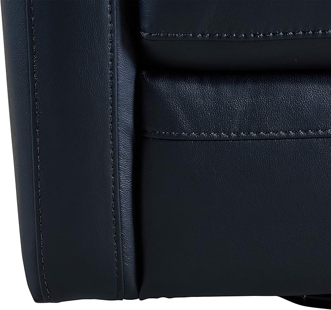 Armen Living Desi Contemporary Leather Swivel Living Room Accent Chair, 32" Wide, Black