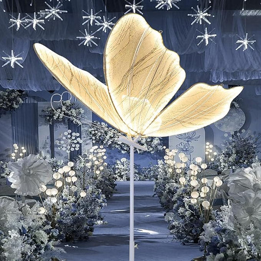Wedding Butterfly Floor lamp Creative Butterfly Ceiling Lamp Butterfly Hanging Decoration Props for Wedding Party Events, 80CM/31.5INCH, Warm-1PCS