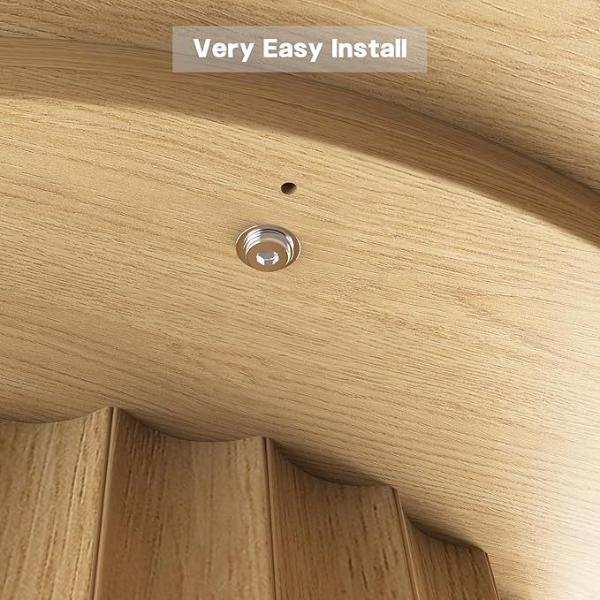 Casaphoria 52" Round Dining Table, Modern Wood Kitchen Table with Cone Shaped Strip Concave Base for Living Room & Dining Room, Easy Assembly Farmhouse Furniture for 4-6, Oak