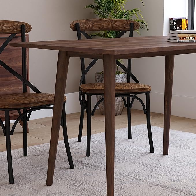 Taylor & Logan Haisley Dark Walnut 47" Mid-Century Modern Wood Dining Table