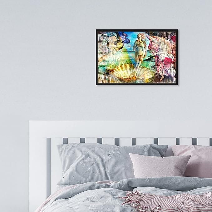 The Oliver Gal Artist Co. Spiritual and Religious Wall Art Framed Canvas Prints 'Birth of Venus - Botticelli' Zodiac