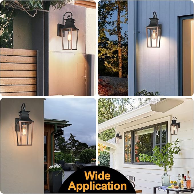 ALVIME Outdoor Sconce Lights, 17 Inch Aged Copper Outdoor Wall Lantern, Waterproof Outside Light Fixtures for House, Entryway, Front Door, Porch, Patio, Garage, E26 Base&High Strength Clear Glass
