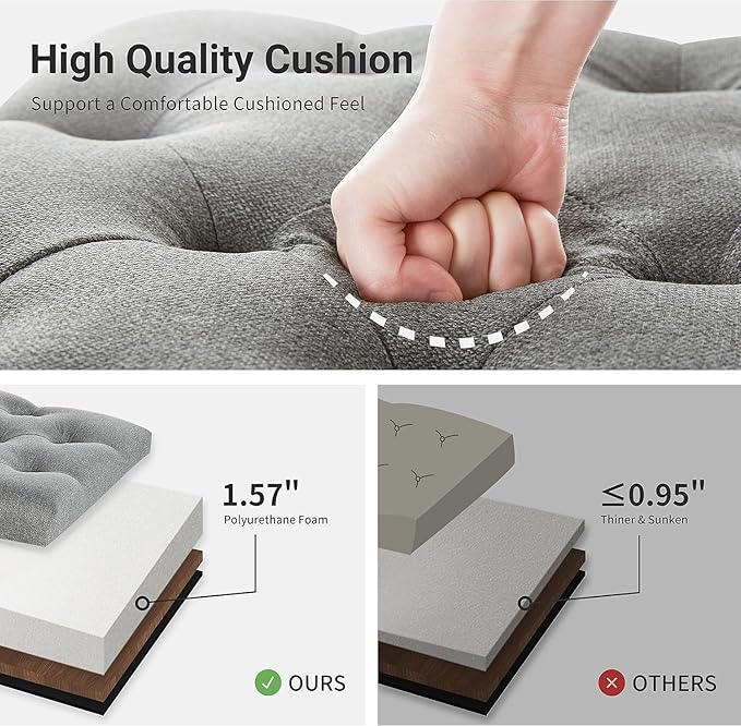Storage Ottoman Bench 50.2 Inches, Upholstered End of Bed Ottoman Bench with Storage and Seating, Large Blanket Bench for Foot Rest in Bedroom, Living Room, Entryway (Grey)