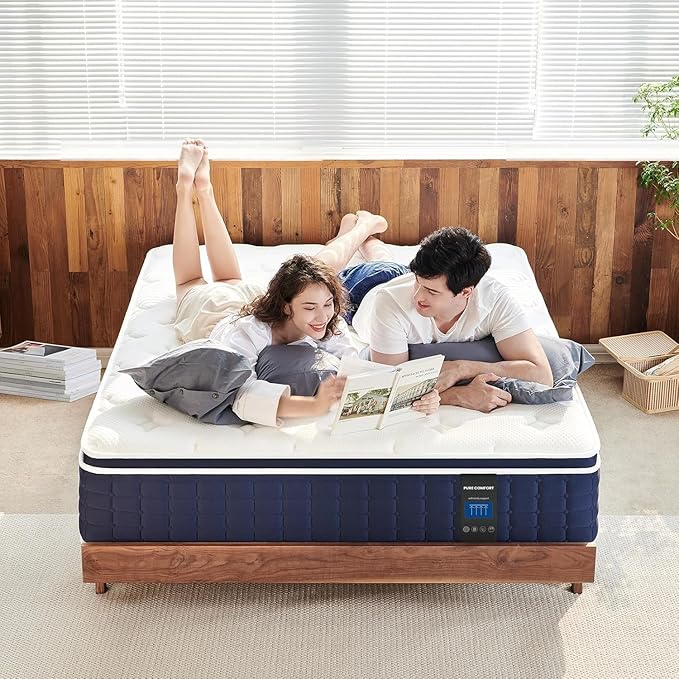 Coolvie 12 Inch Hybrid Twin XL Mattress -Firm Feel -Support Foam with Strong Pocket Springs - Extra Lumbar&Shoulder Support for Back&Stomach Sleepers, CertiPUR-US® Certified Foam,XL Long Size