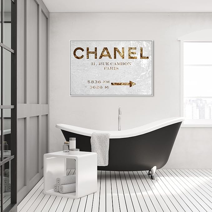 The Oliver Gal Artist Co. Contemporary 30 in x 45 in Paris Couture Luxury Framed Canvas Wall Art Bedroom Gold