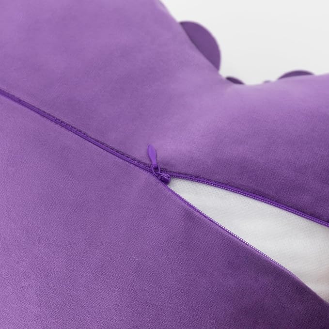JWH Heart Flower Throw Pillow Covers Decorative Floral Shaped Accent Cushion Soft Pillowcase for Sofa Couch Living Room Bed Chair 14x16 Inches Purple