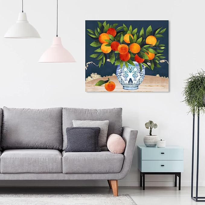 The Oliver Gal Artist Co. Food and Cuisine Wall Art Canvas Prints 'Fruits and Porcelain' Fruits