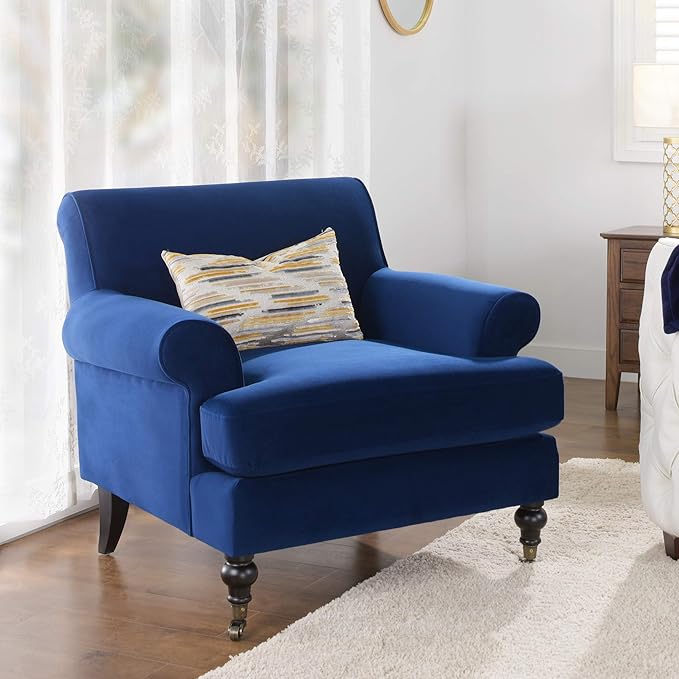 Jennifer Taylor Home Bliss 38" Lawson Living Room Accent Arm Chair with Metal Casters