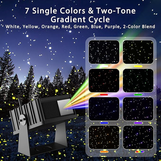 AIRIVO Outdoor Star Laser Projector, App & Remote Control 7 Colors Motion Smart Firefly Lights Christmas Snowflake Projector, 8 Lighting Effects Fairy Light Projector for Holiday Decor Garden Light
