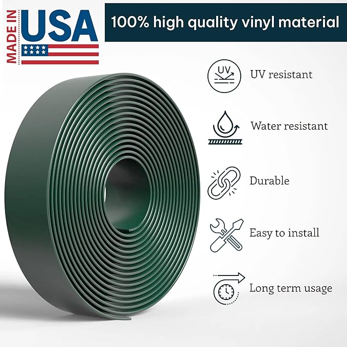 KOMORAX 1.5 Inch Wide, 20ft Long Vinyl Strap - Replacement Straps for Patio Chairs - Vinyl Strapping for Patio Furniture Repair - Durable Seat Repair Kit for Lawn Chairs, Outdoor Furniture (Green)