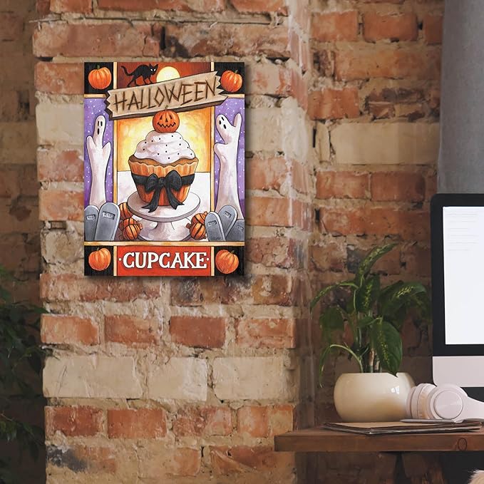 Epic Graffiti 'Halloween Cupcake' by Cathy Horvath-Buchanan Canvas Wall Art, 12" x 16"