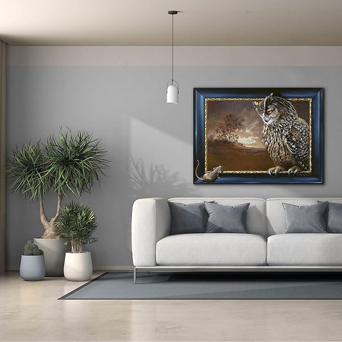 Epic Graffiti 'Eagle Owl And Mouse' by Harro Maass, Canvas Wall Art, 54"x40"