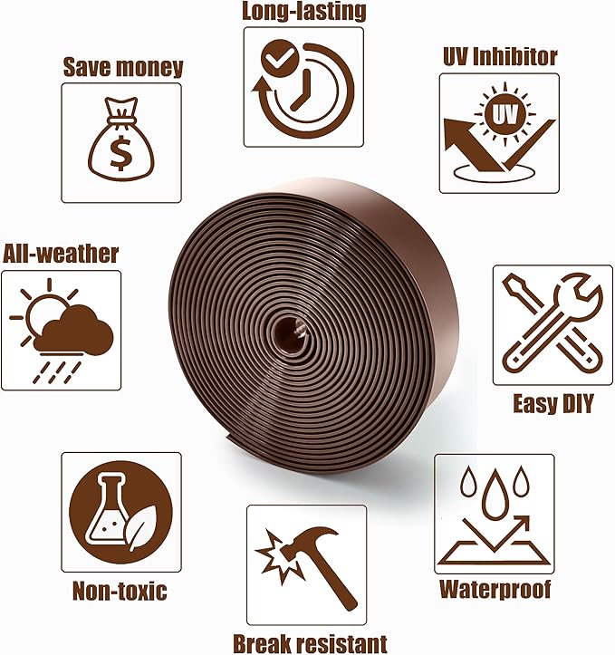 Vinyl Straps for Patio Chair Repair Kit 2'' Wide 20 Ft Long Replacement Straps + 20 Free Rivets for Outdoor Lawn Furniture Chaise Lounge Repair (Brown)