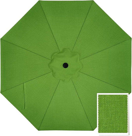 MASTERCANOPY 5-Year-Non-Fading Olefin 9FT Patio Umbrella Replacement Canopy for 8 Ribs- Grass Green Canopy Only