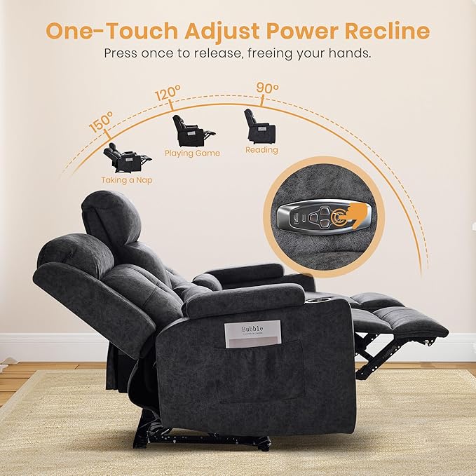 Power Reclining Sofa with 4 LED Lights, Bluetooth Speaker, Power Reclining Loveseat with Drop Down Table,Outlets, 3-Seater Recliner Sofa with Arm/Seat Storage(Grey, Loveseat with Console)