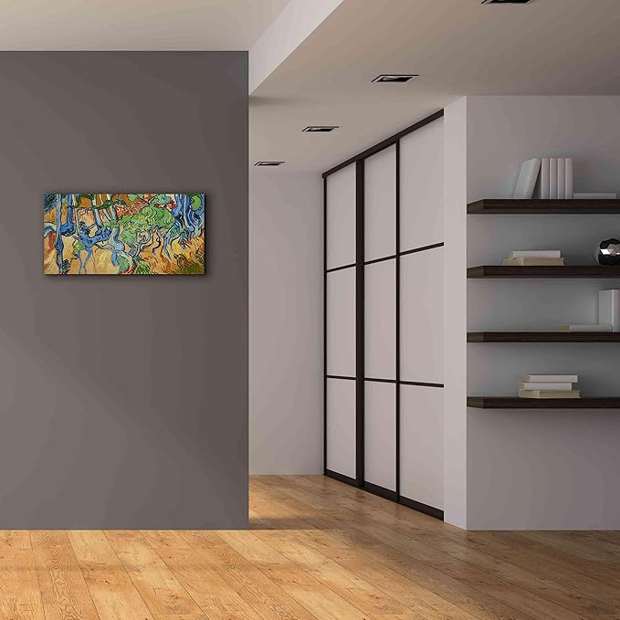 Epic Graffiti 'Tree Roots' by Vincent Van Gogh, Giclee Canvas Wall Art, 40"x20"